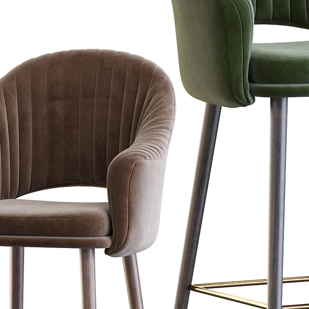 Deephouse Barstool 3D Model – Industrial Modern Chair, FBX & OBJ - View 18