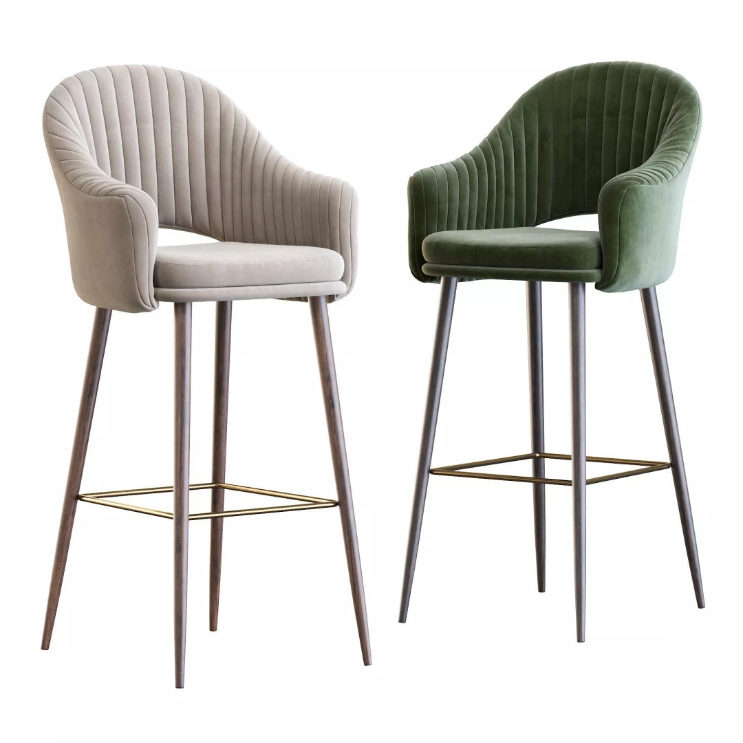 Deephouse Barstool 3D Model – Industrial Modern Chair, FBX & OBJ - View 2