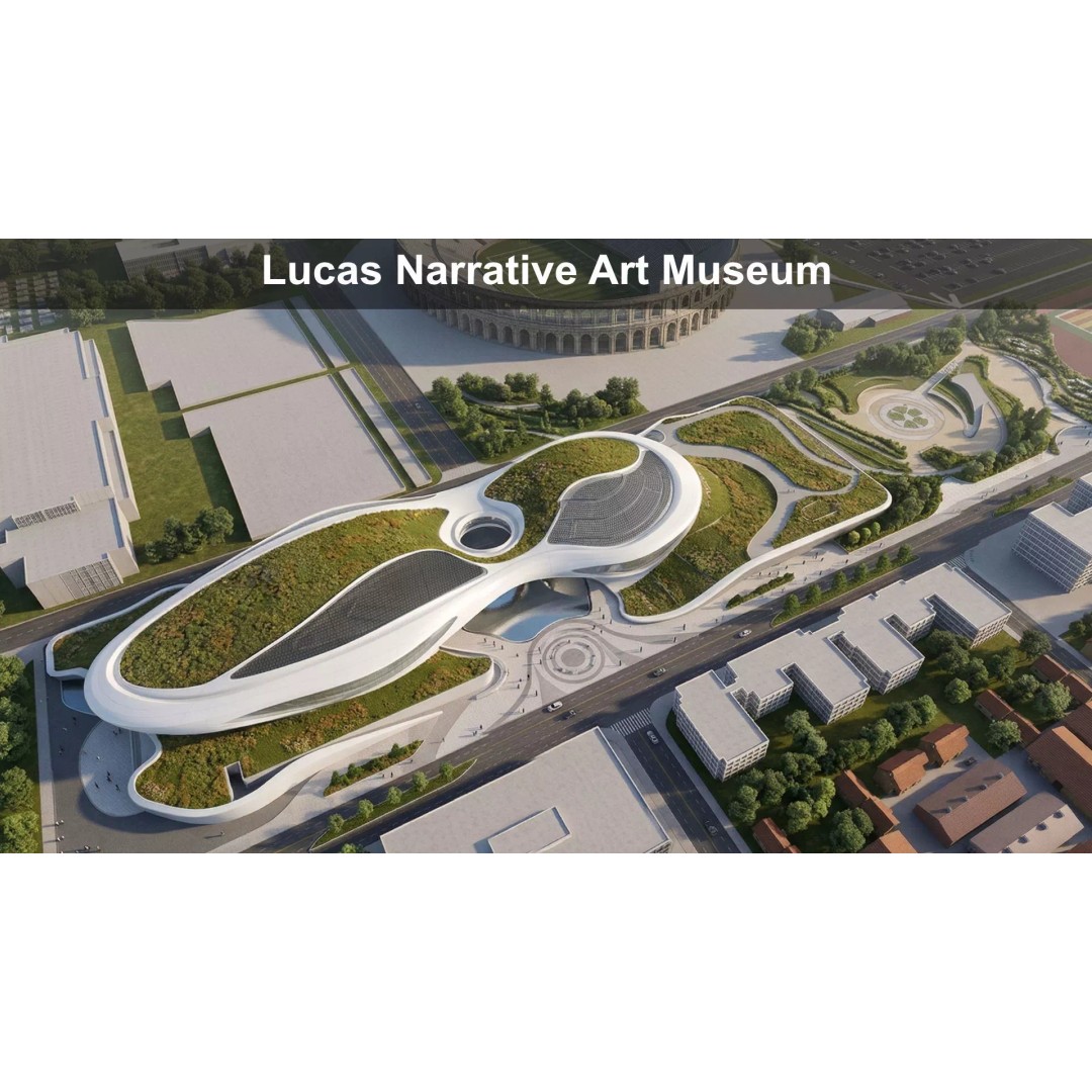 Lucas Narrative Art Museum 3D Model – Architectural Organic Design, Rhino - View 2