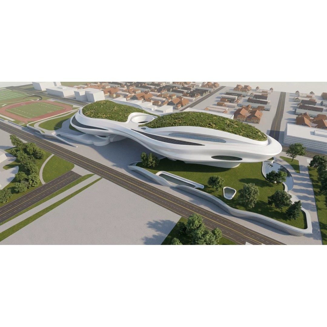 Lucas Narrative Art Museum 3D Model – Architectural Organic Design, Rhino - View 3