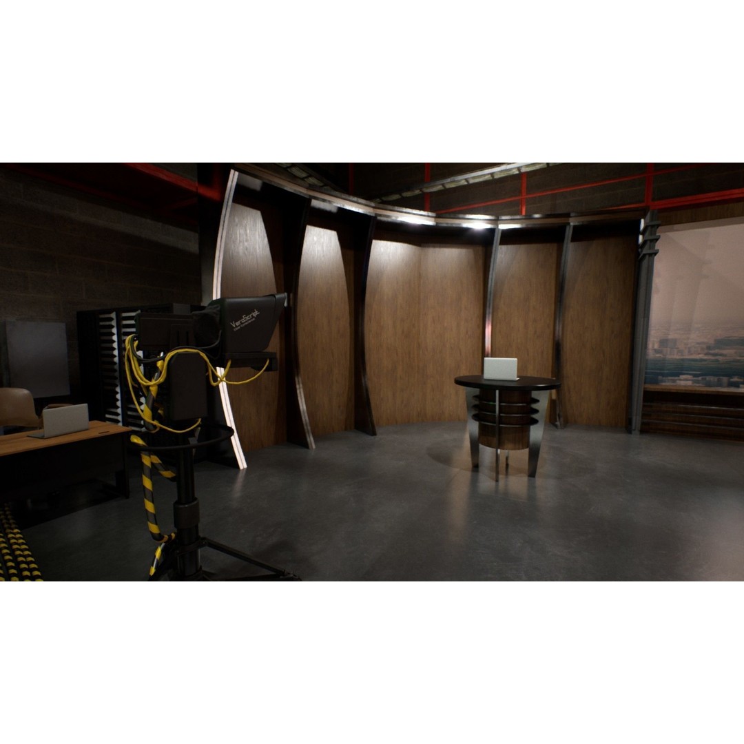 News Studio 3D Model – Low Poly VR Environment for Broadcast - View 13