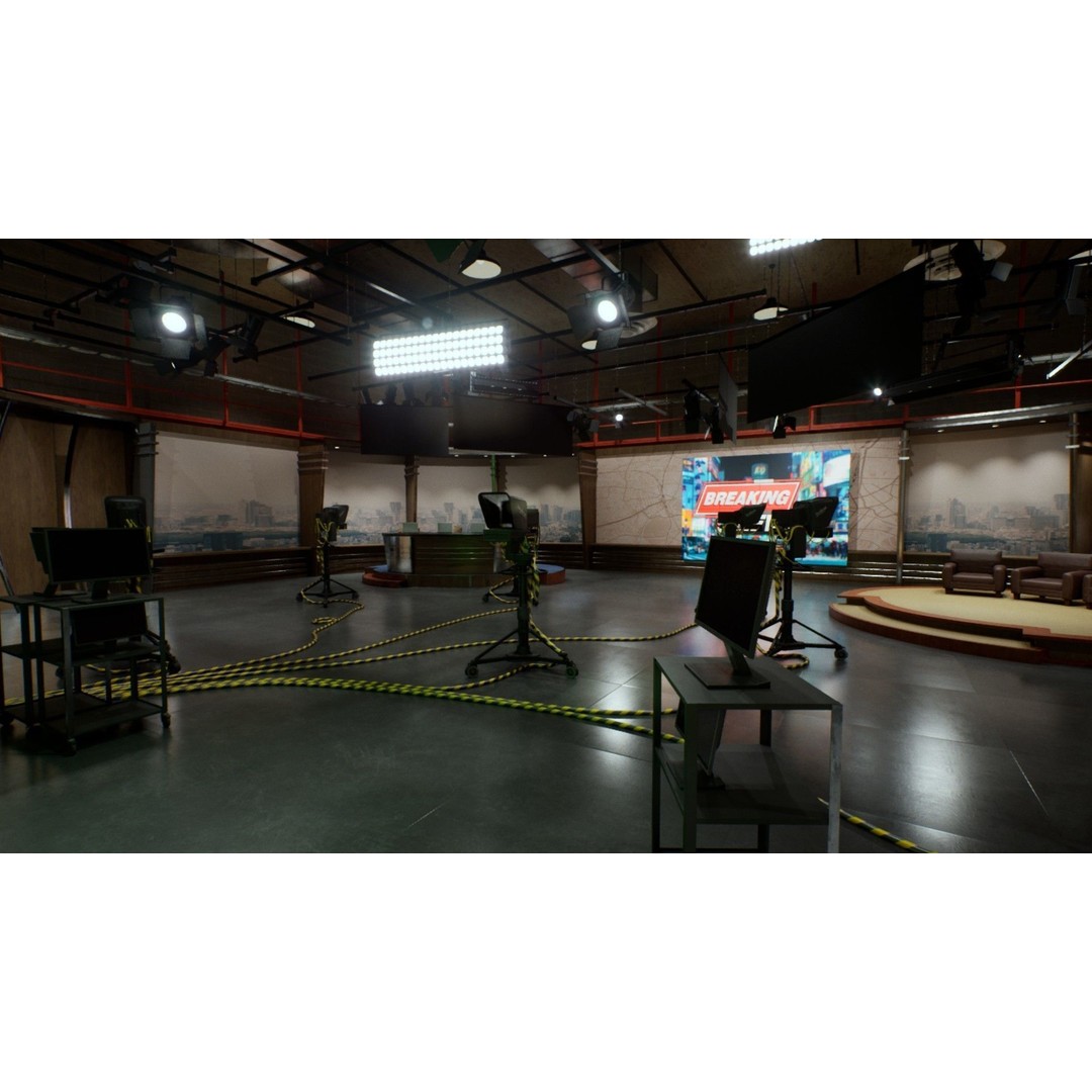 News Studio 3D Model – Low Poly VR Environment for Broadcast - View 15