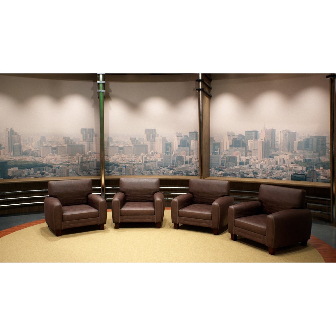 News Studio 3D Model – Low Poly VR Environment for Broadcast - View 16