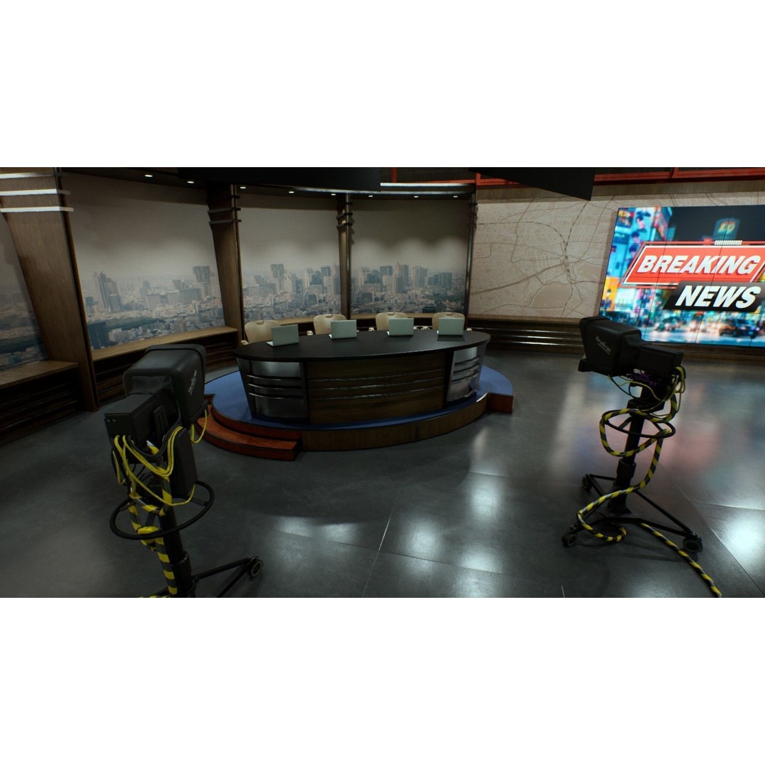 News Studio 3D Model – Low Poly VR Environment for Broadcast - View 6