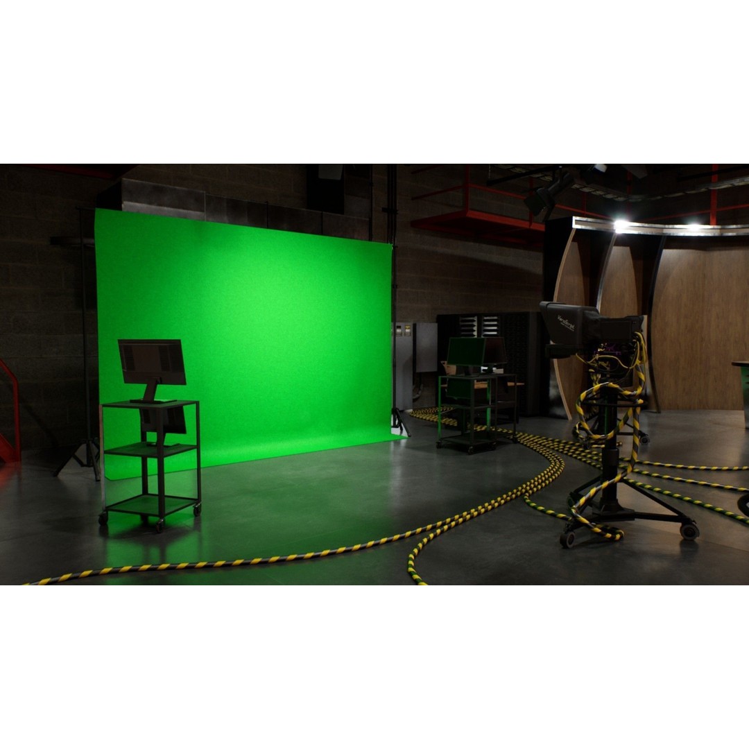 News Studio 3D Model – Low Poly VR Environment for Broadcast - View 7