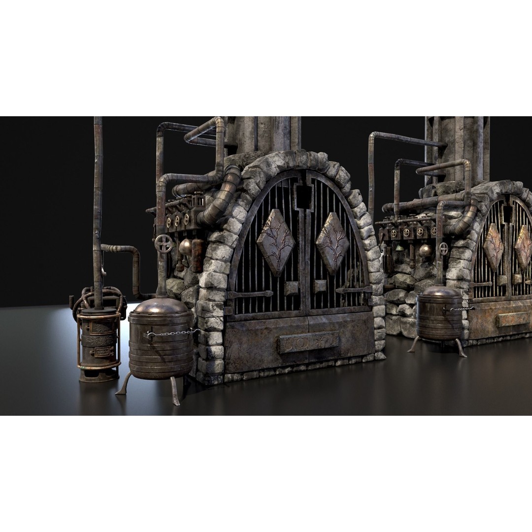 Medieval Alchemy Forge 3D Model – Low Poly Game Asset, FBX