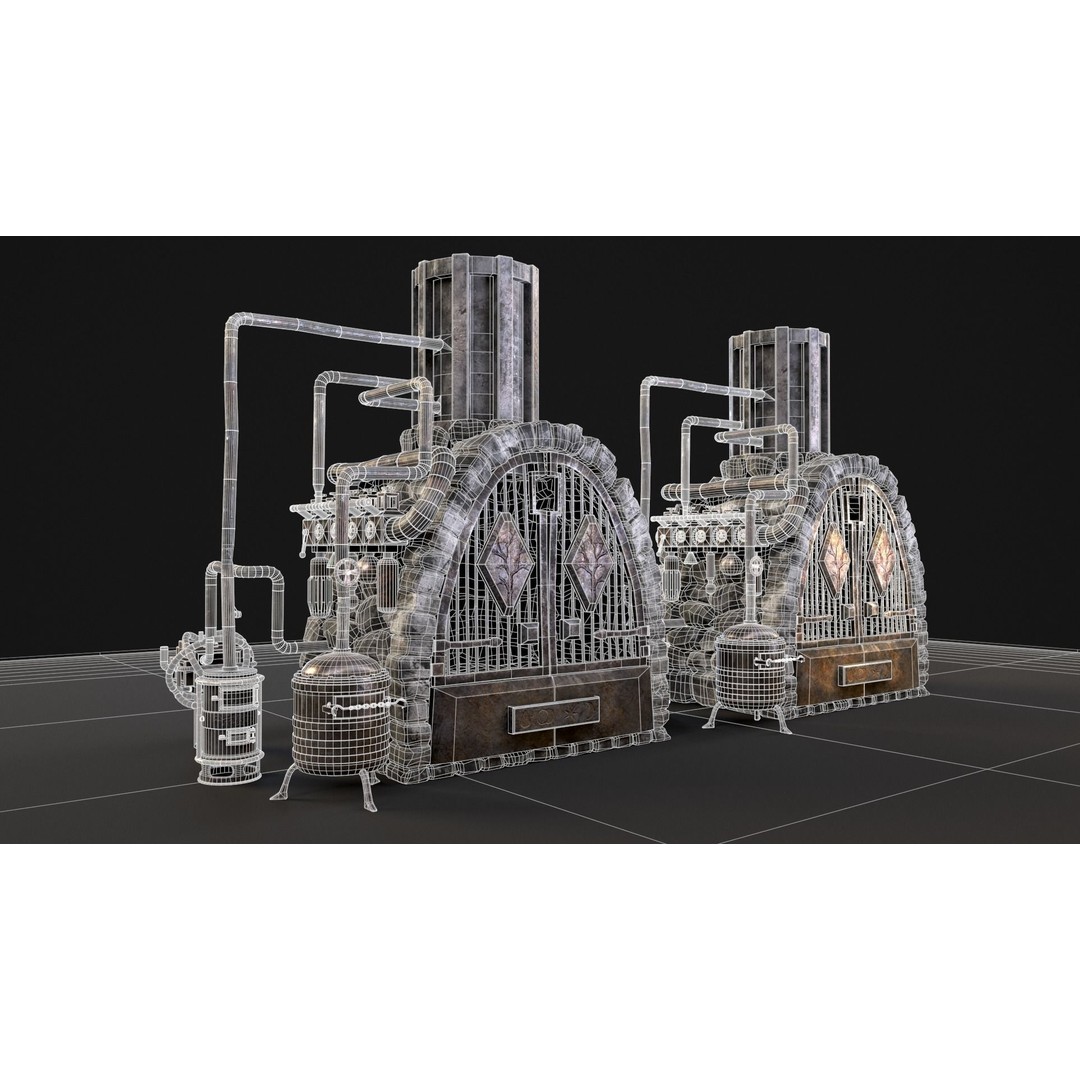 Medieval Alchemy Forge 3D Model – Low Poly Game Asset, FBX - View 11