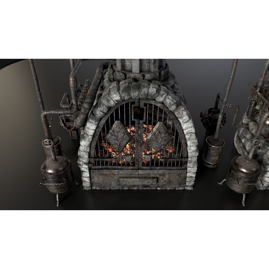 Medieval Alchemy Forge 3D Model – Low Poly Game Asset, FBX - View 14