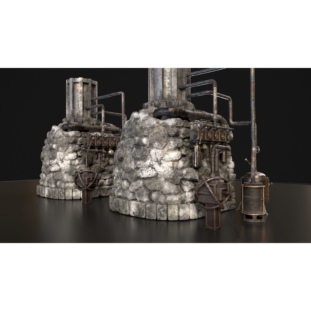 Medieval Alchemy Forge 3D Model – Low Poly Game Asset, FBX - View 16