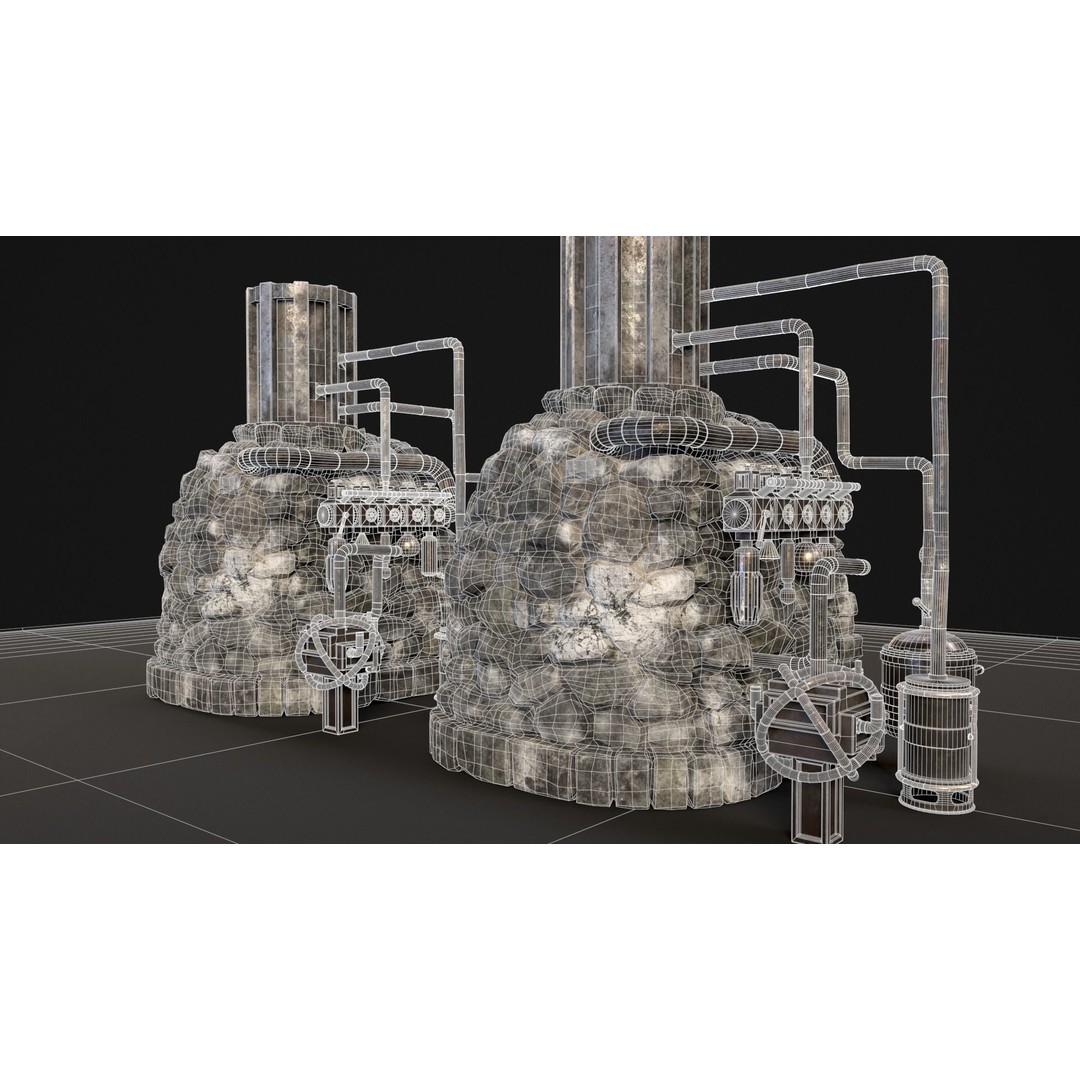 Medieval Alchemy Forge 3D Model – Low Poly Game Asset, FBX - View 17