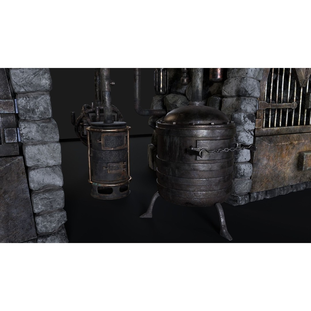 Medieval Alchemy Forge 3D Model – Low Poly Game Asset, FBX - View 18