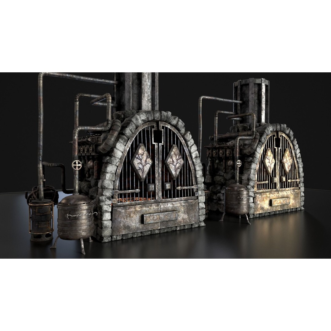 Medieval Alchemy Forge 3D Model – Low Poly Game Asset, FBX - View 19