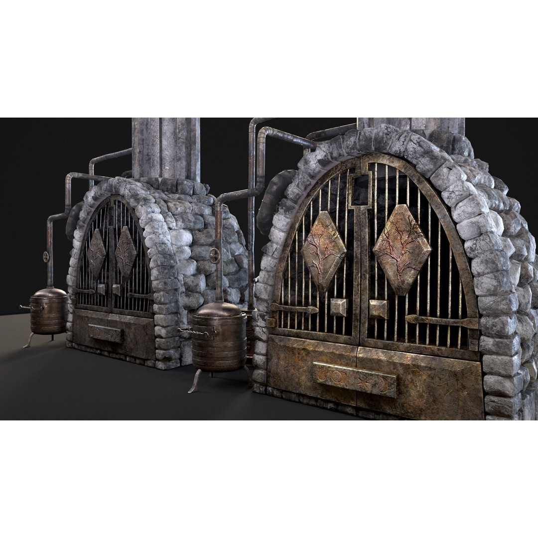 Medieval Alchemy Forge 3D Model – Low Poly Game Asset, FBX - View 24