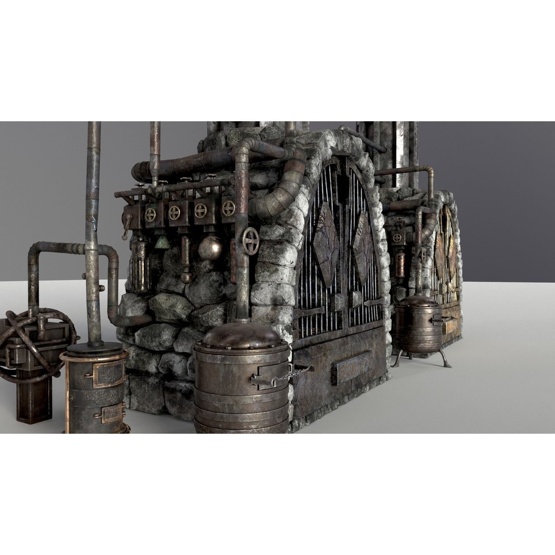 Medieval Alchemy Forge 3D Model – Low Poly Game Asset, FBX - View 25