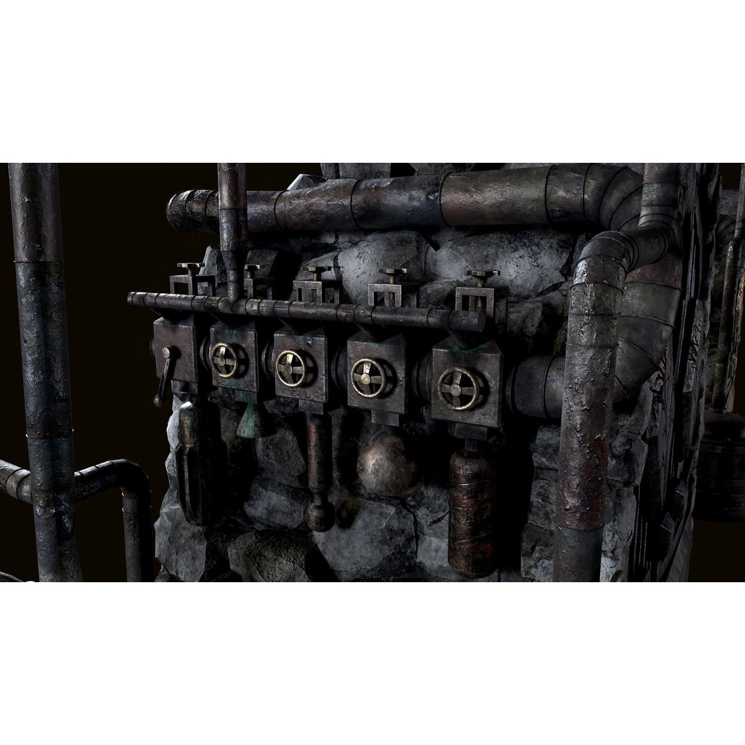 Medieval Alchemy Forge 3D Model – Low Poly Game Asset, FBX - View 3