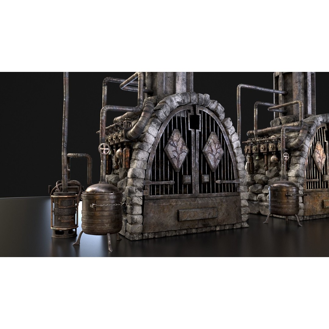 Medieval Alchemy Forge 3D Model – Low Poly Game Asset, FBX - View 34