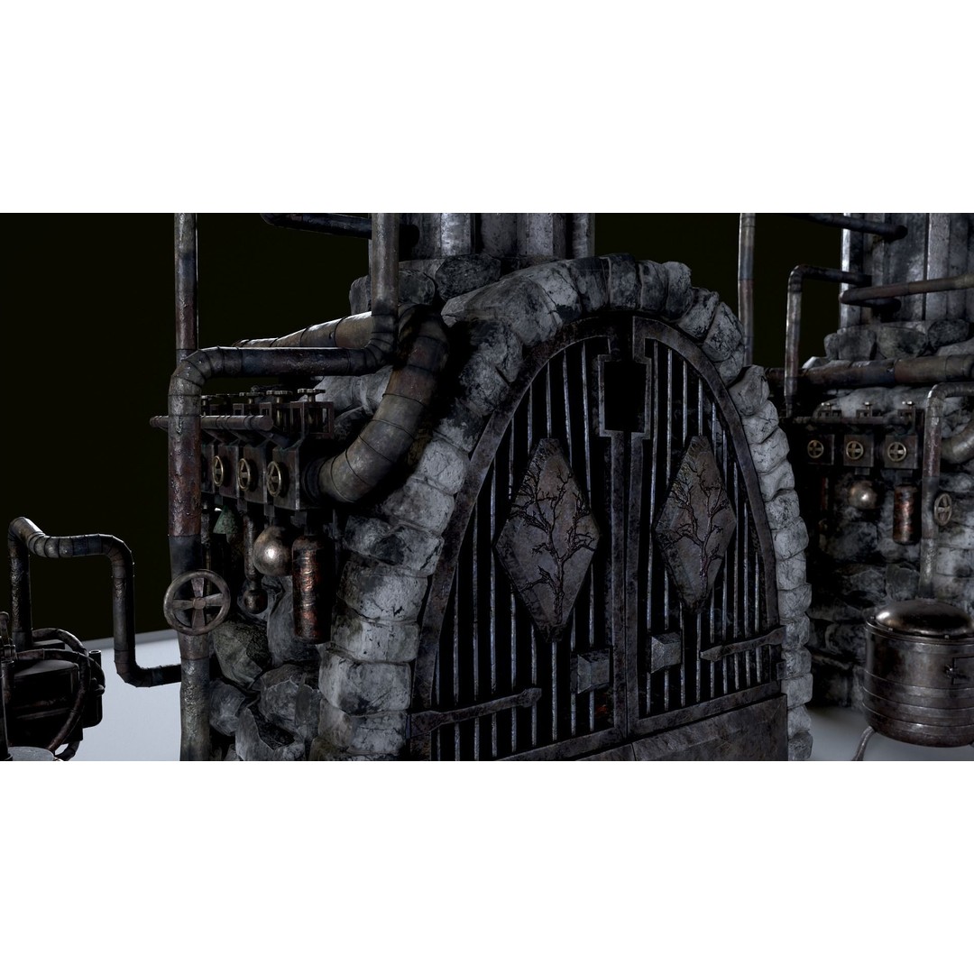Medieval Alchemy Forge 3D Model – Low Poly Game Asset, FBX - View 35