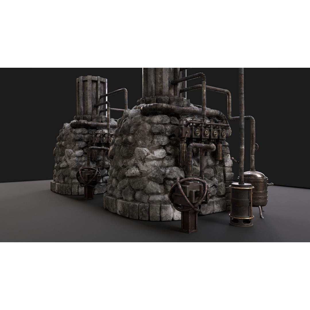 Medieval Alchemy Forge 3D Model – Low Poly Game Asset, FBX - View 40