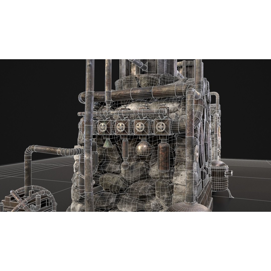 Medieval Alchemy Forge 3D Model – Low Poly Game Asset, FBX - View 44