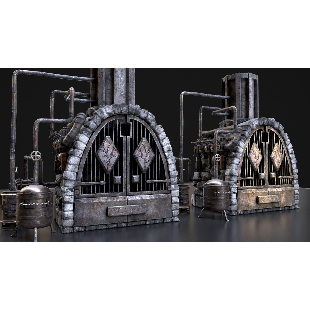 Medieval Alchemy Forge 3D Model – Low Poly Game Asset, FBX - View 46