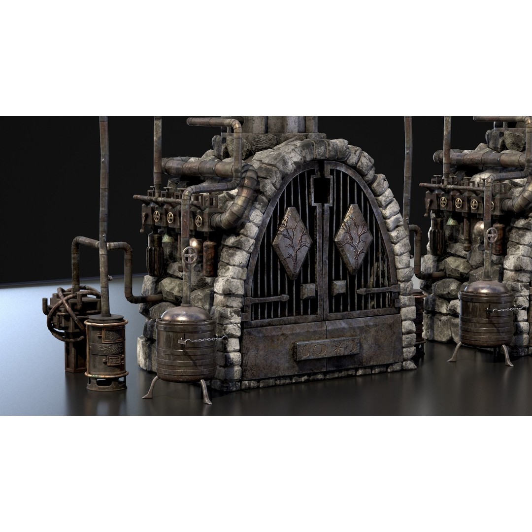 Medieval Alchemy Forge 3D Model – Low Poly Game Asset, FBX - View 48