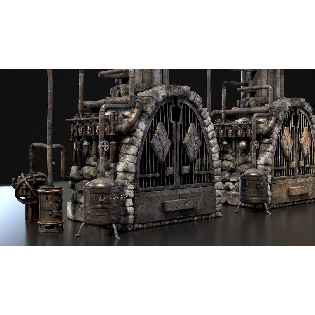 Medieval Alchemy Forge 3D Model – Low Poly Game Asset, FBX - View 49