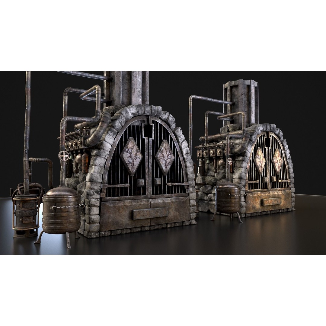 Medieval Alchemy Forge 3D Model – Low Poly Game Asset, FBX - View 6