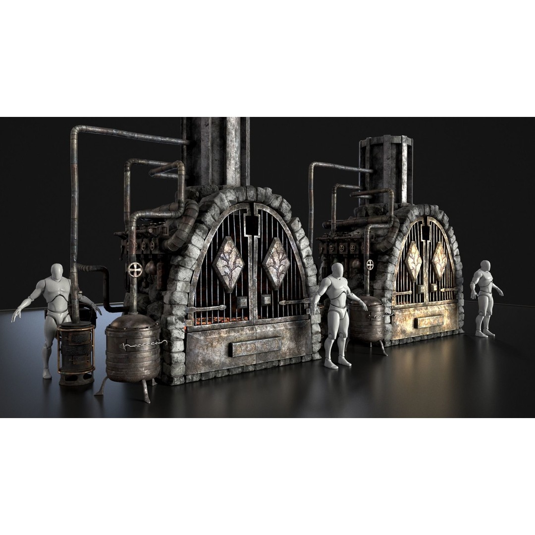 Medieval Alchemy Forge 3D Model – Low Poly Game Asset, FBX - View 7