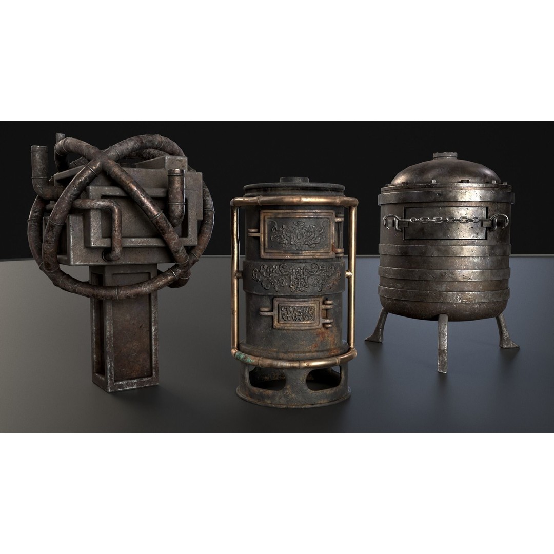 Medieval Alchemy Forge 3D Model – Low Poly Game Asset, FBX - View 8