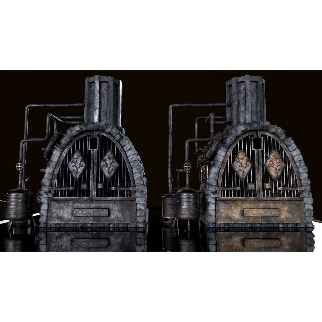 Medieval Alchemy Forge 3D Model – Low Poly Game Asset, FBX - View 9