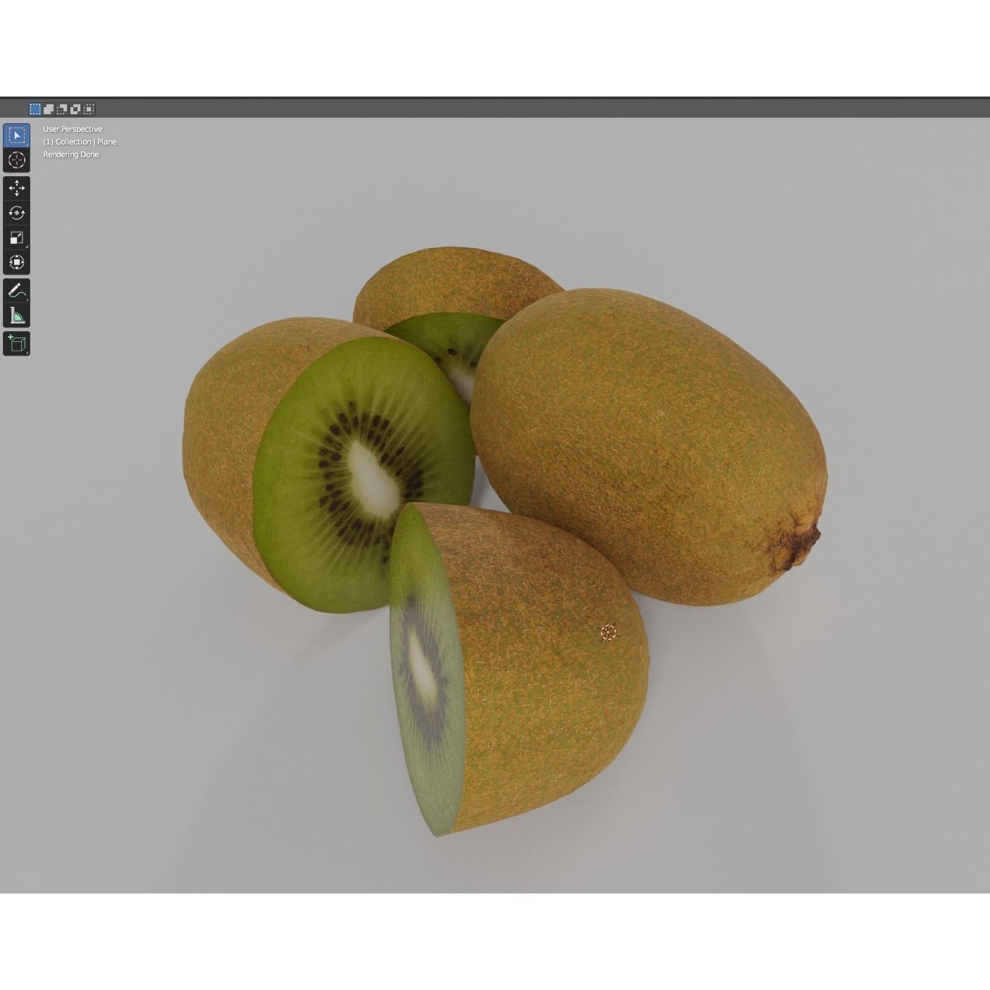 Kiwi - Low-Poly Game-Ready 3D Model - View 3