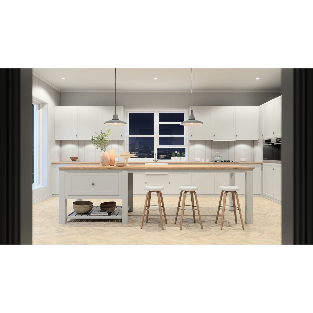 French Country Kitchen 3D Model – Detailed Cinema 4D Scene File - View 4