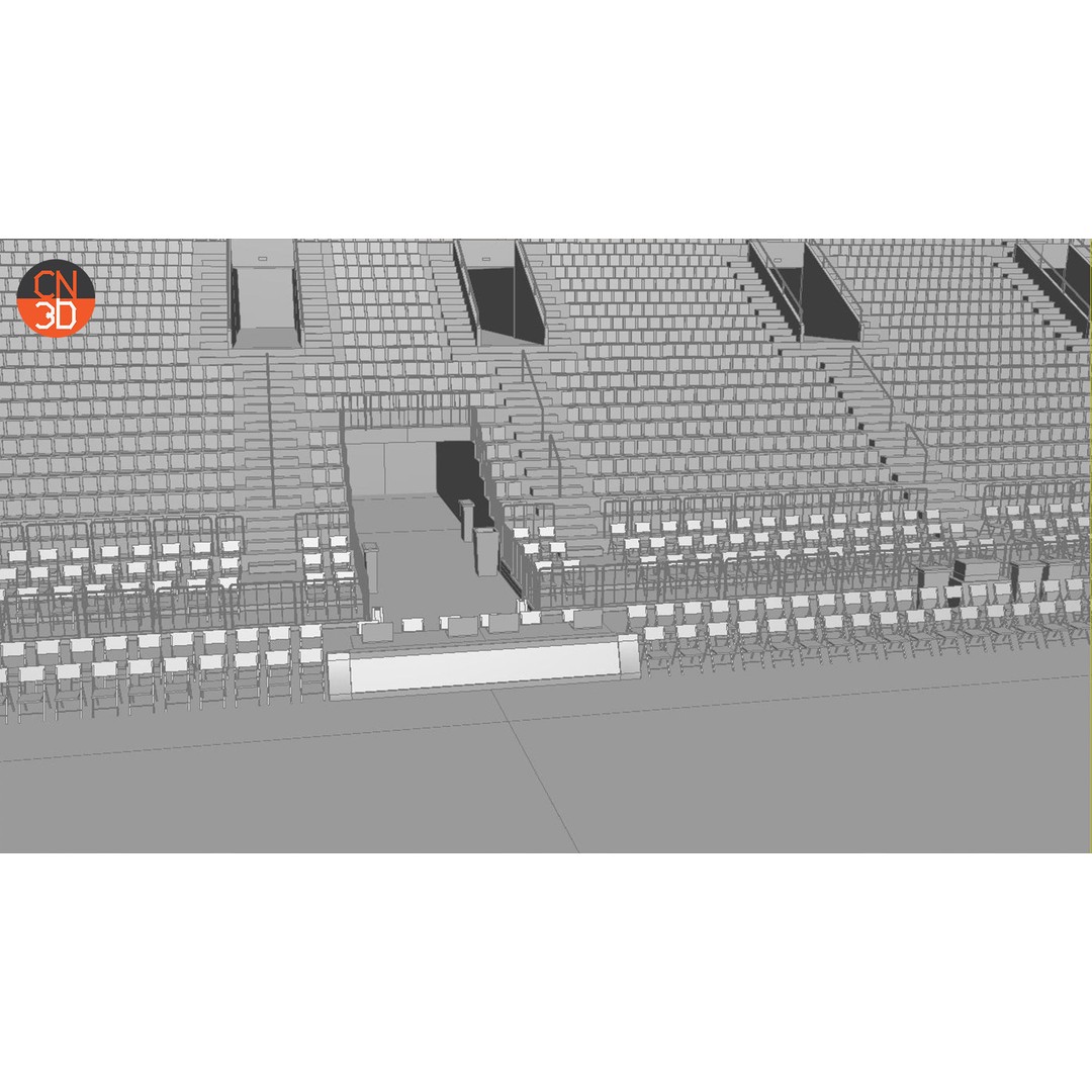 Basketball Arena 3D Model – Low Poly Interior with 18,628 Seats, FBX