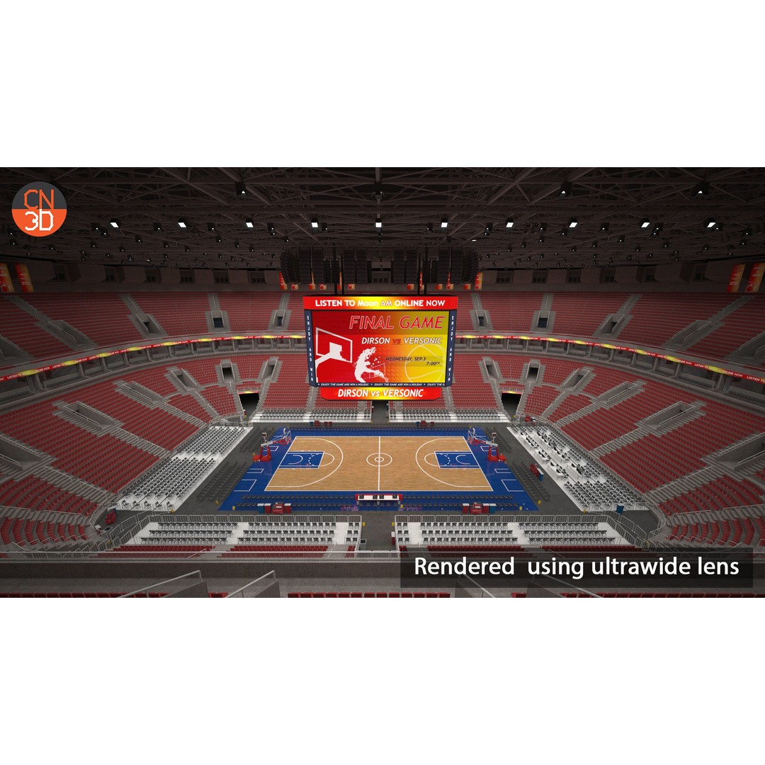 Basketball Arena 3D Model – Low Poly Interior with 18,628 Seats, FBX - View 10