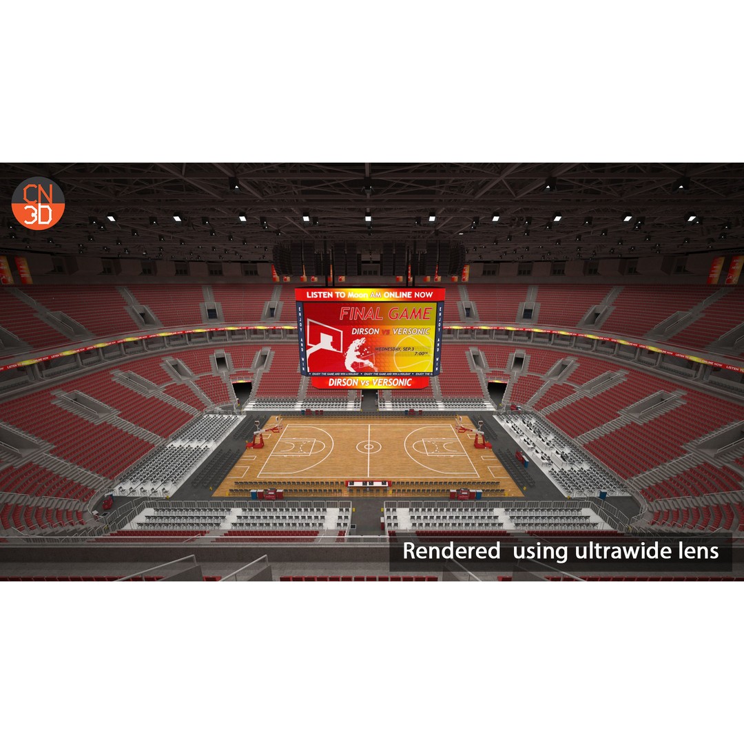 Basketball Arena 3D Model – Low Poly Interior with 18,628 Seats, FBX - View 11
