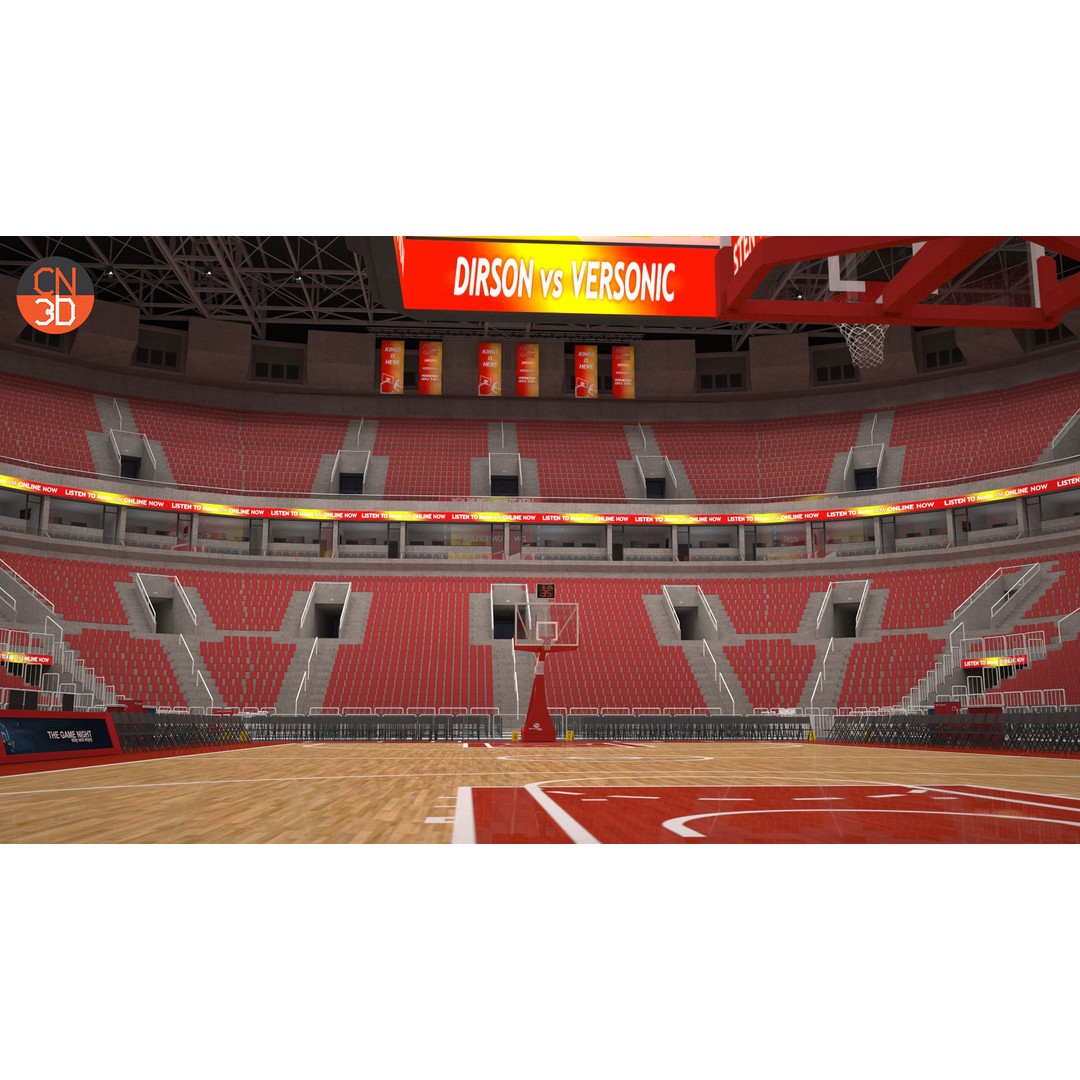Basketball Arena 3D Model – Low Poly Interior with 18,628 Seats, FBX - View 13
