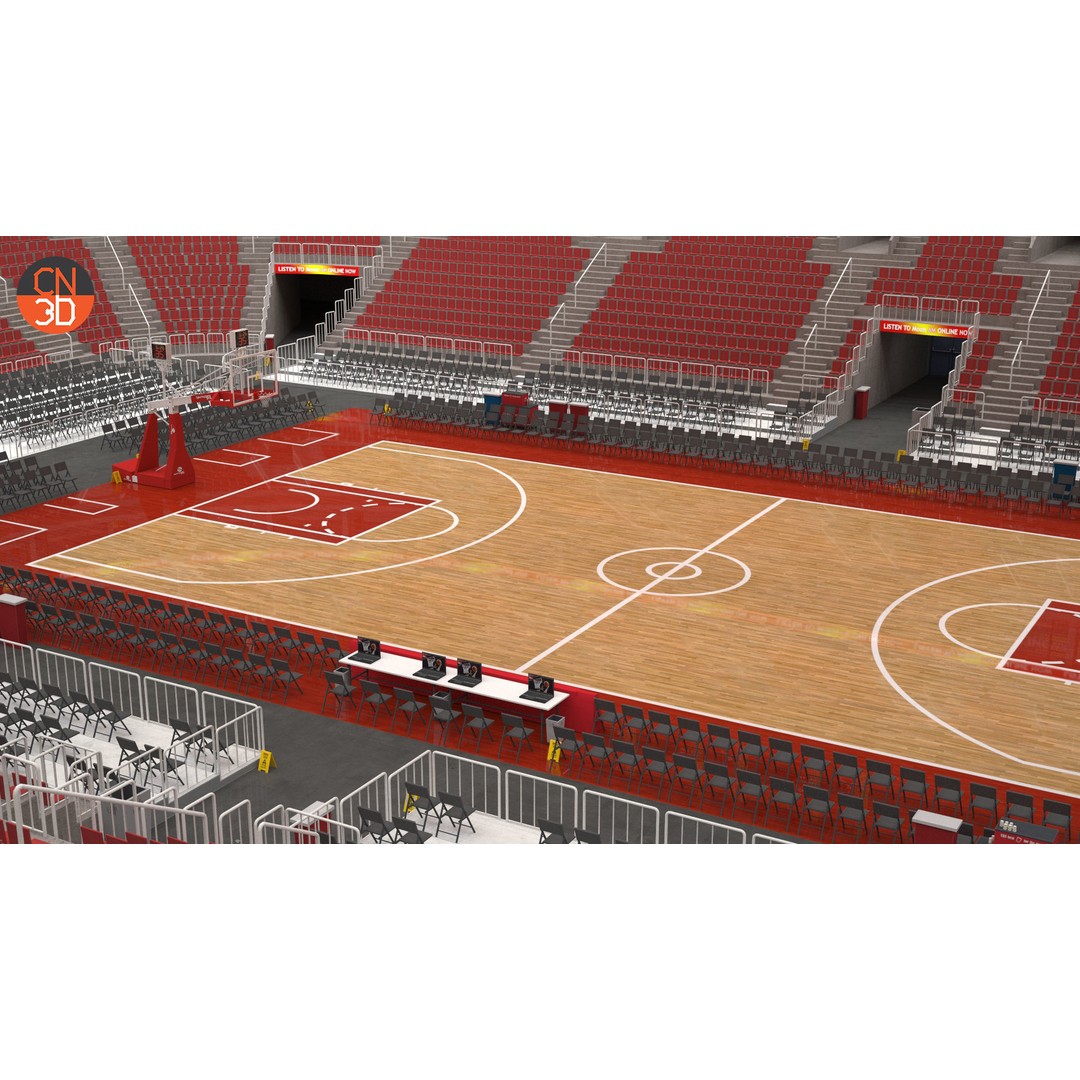 Basketball Arena 3D Model – Low Poly Interior with 18,628 Seats, FBX - View 17