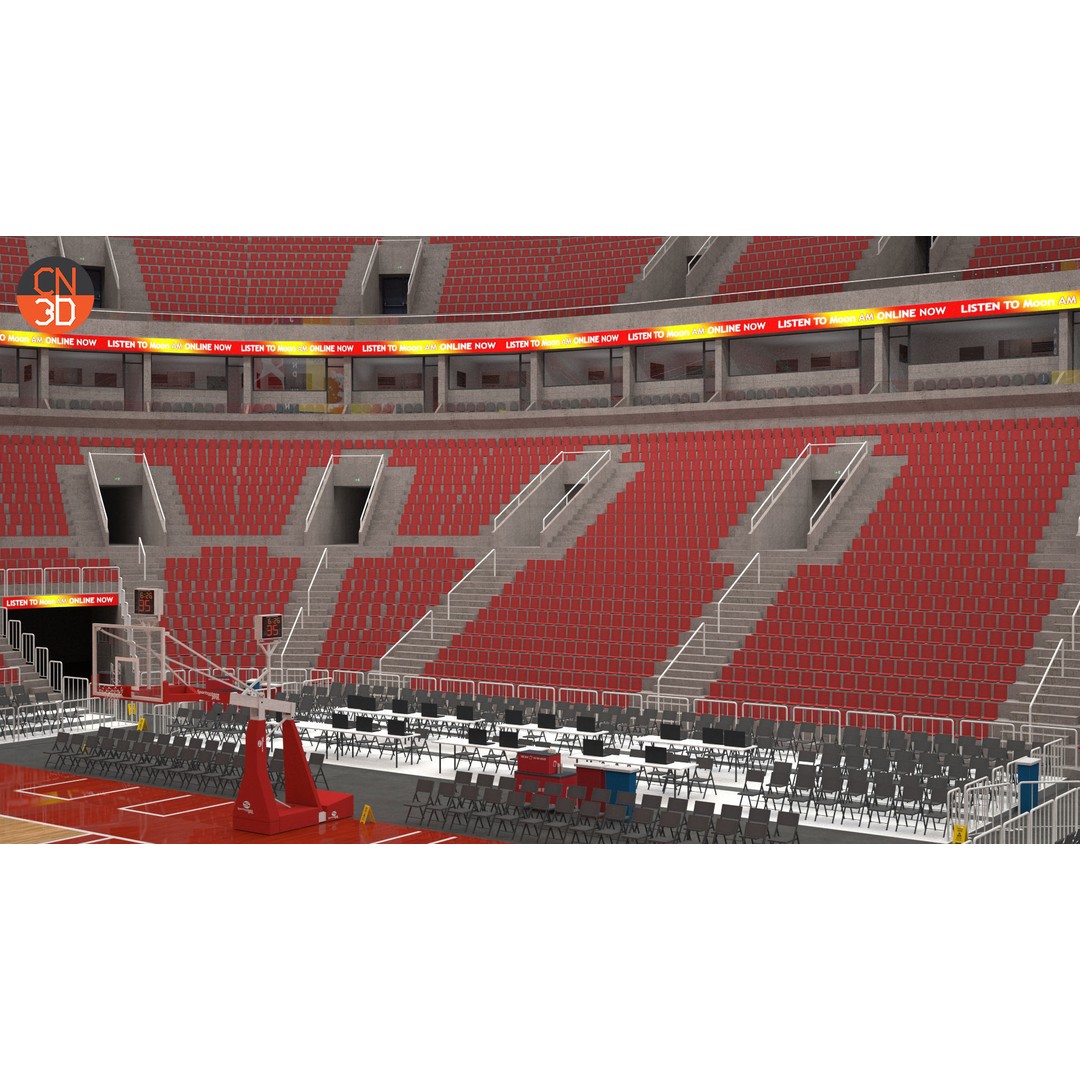 Basketball Arena 3D Model – Low Poly Interior with 18,628 Seats, FBX - View 19