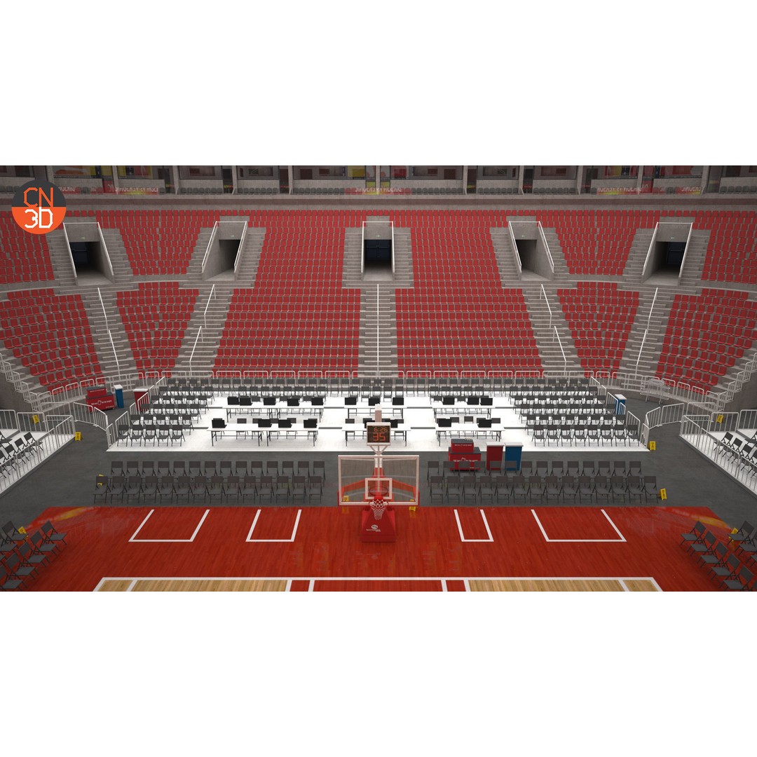 Basketball Arena 3D Model – Low Poly Interior with 18,628 Seats, FBX - View 20