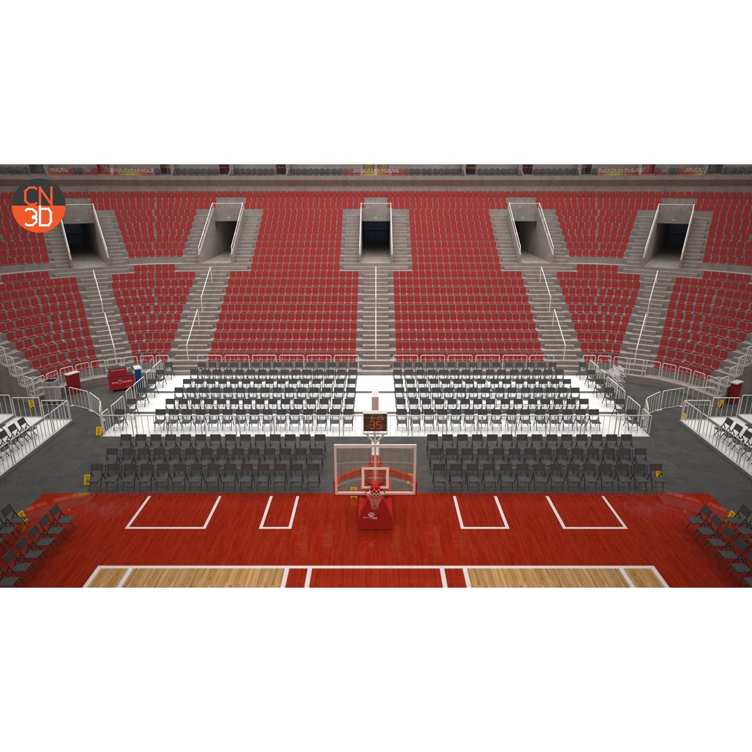 Basketball Arena 3D Model – Low Poly Interior with 18,628 Seats, FBX - View 21