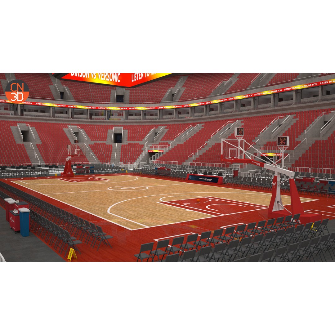 Basketball Arena 3D Model – Low Poly Interior with 18,628 Seats, FBX - View 4