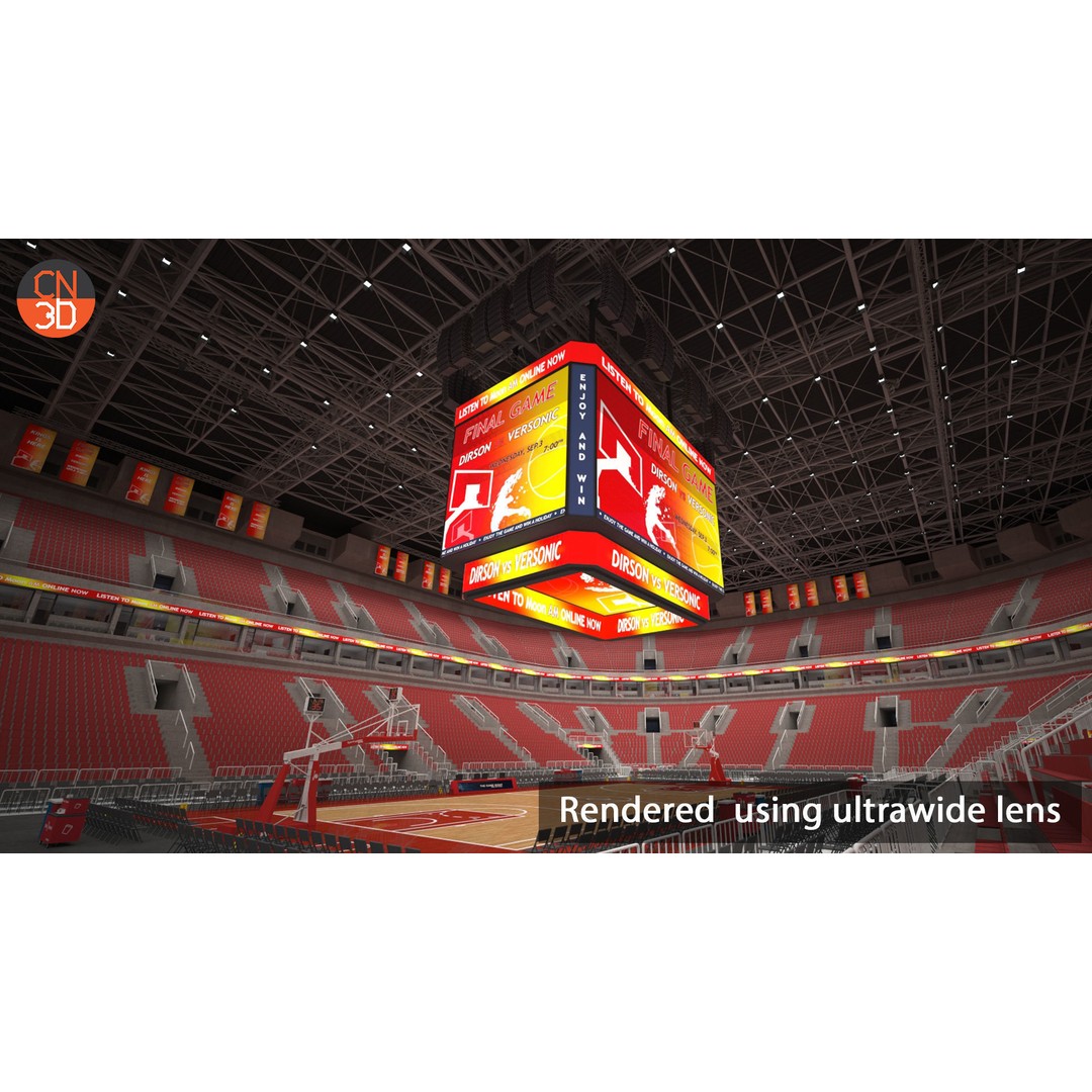Basketball Arena 3D Model – Low Poly Interior with 18,628 Seats, FBX - View 8