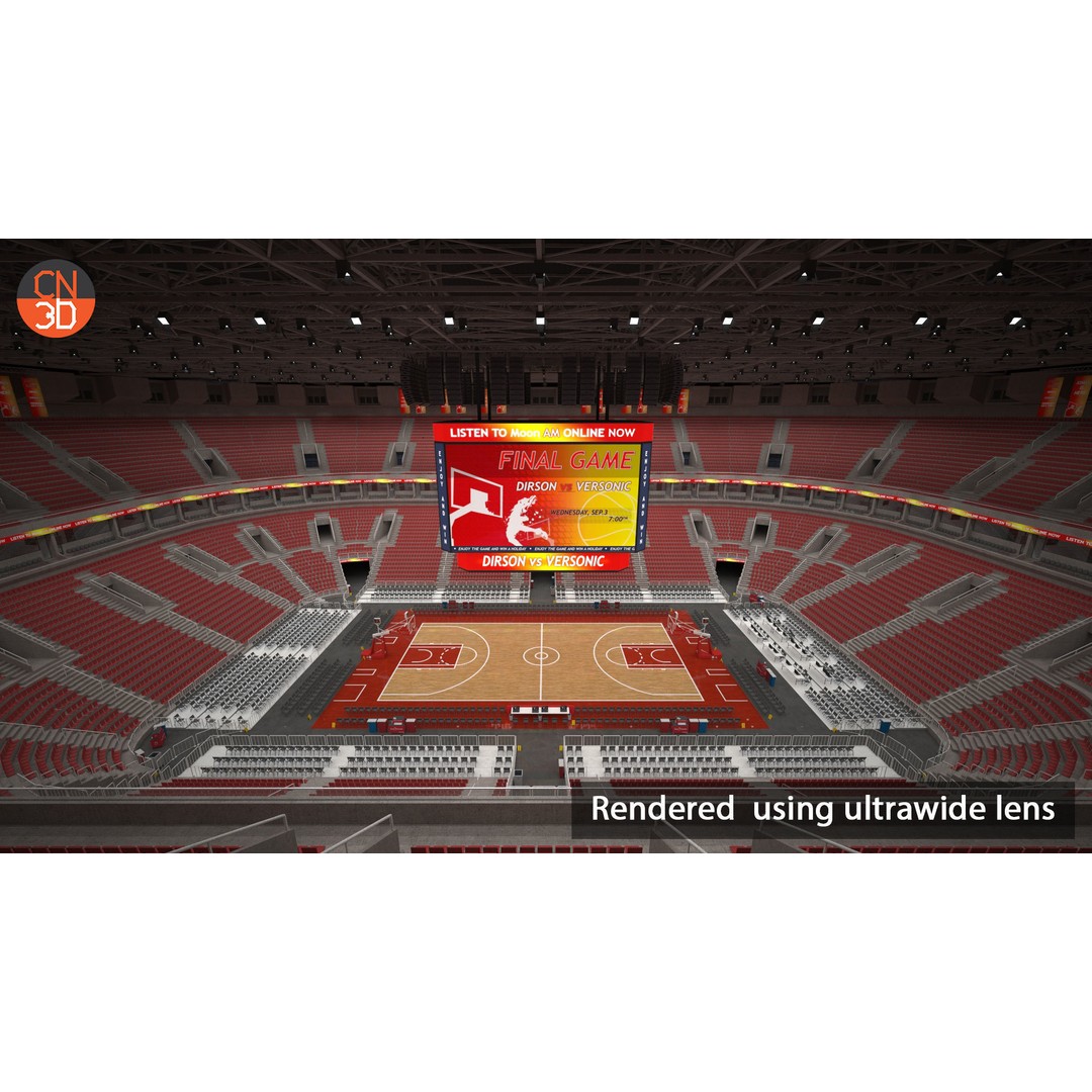 Basketball Arena 3D Model – Low Poly Interior with 18,628 Seats, FBX - View 9