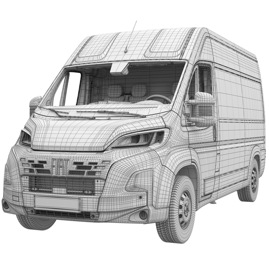 2024 FIAT DUCATO L2H2 3D Model – Detailed Commercial Van, FBX, OBJ - View 17