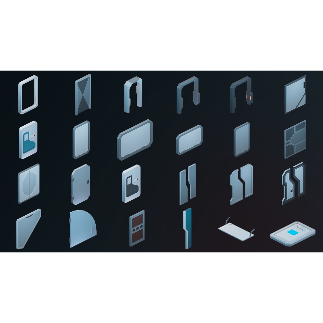 Sci-Fi Rooms 3D Model – Low Poly Interior Pack, FBX, PBR - View 20