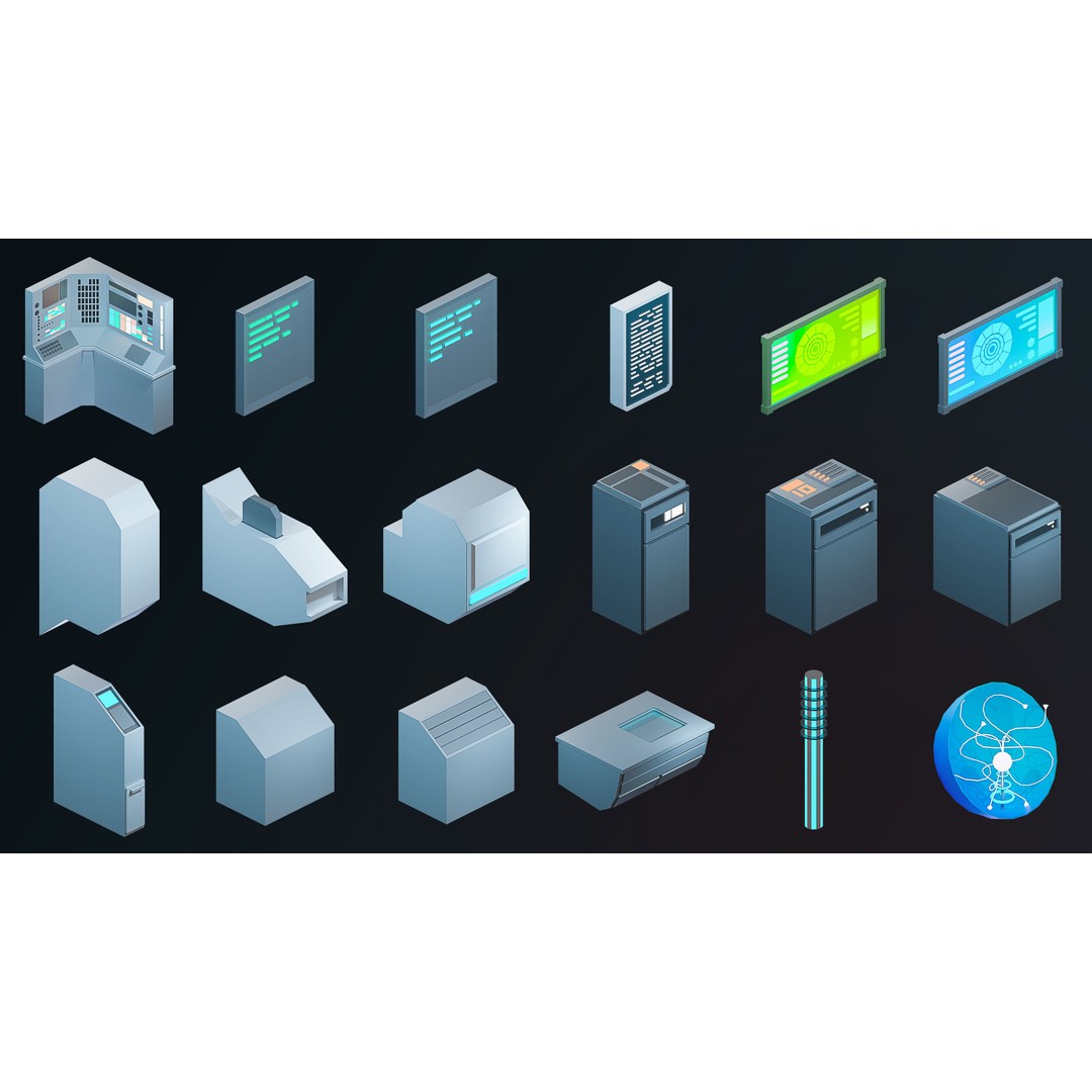 Sci-Fi Rooms 3D Model – Low Poly Interior Pack, FBX, PBR - View 23