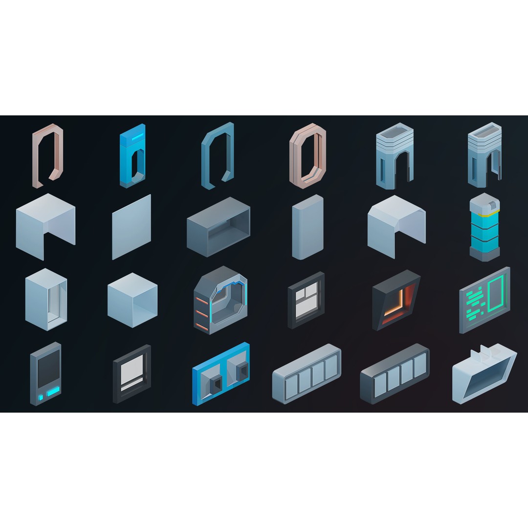 Sci-Fi Rooms 3D Model – Low Poly Interior Pack, FBX, PBR - View 25