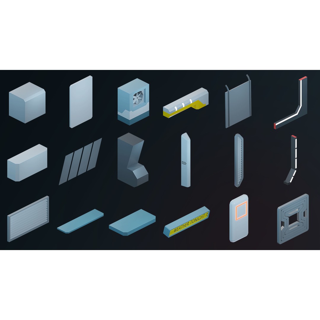 Sci-Fi Rooms 3D Model – Low Poly Interior Pack, FBX, PBR - View 30