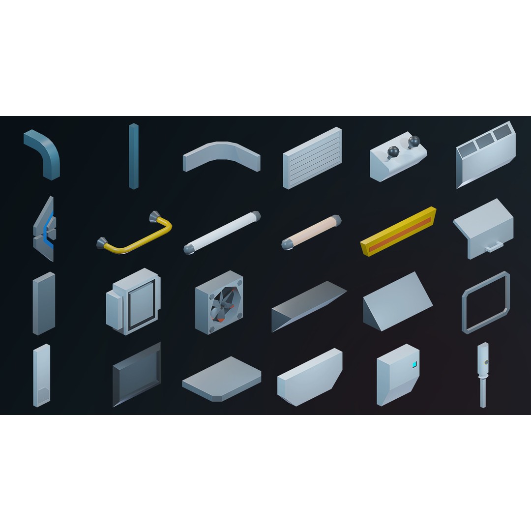 Sci-Fi Rooms 3D Model – Low Poly Interior Pack, FBX, PBR - View 34