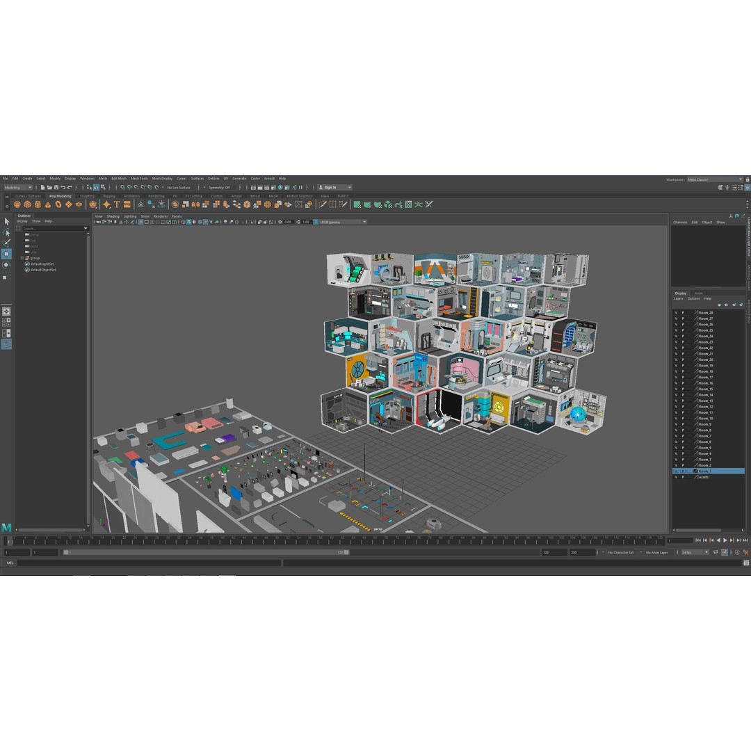 Sci-Fi Rooms 3D Model – Low Poly Interior Pack, FBX, PBR - View 49